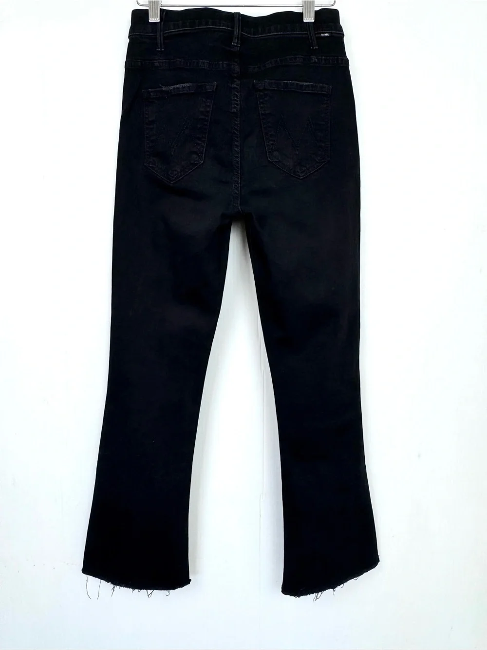 MOTHER THE HUSTLER BLACK ANKLE FRAY IN NOT GUILTY WASH SIZE 25